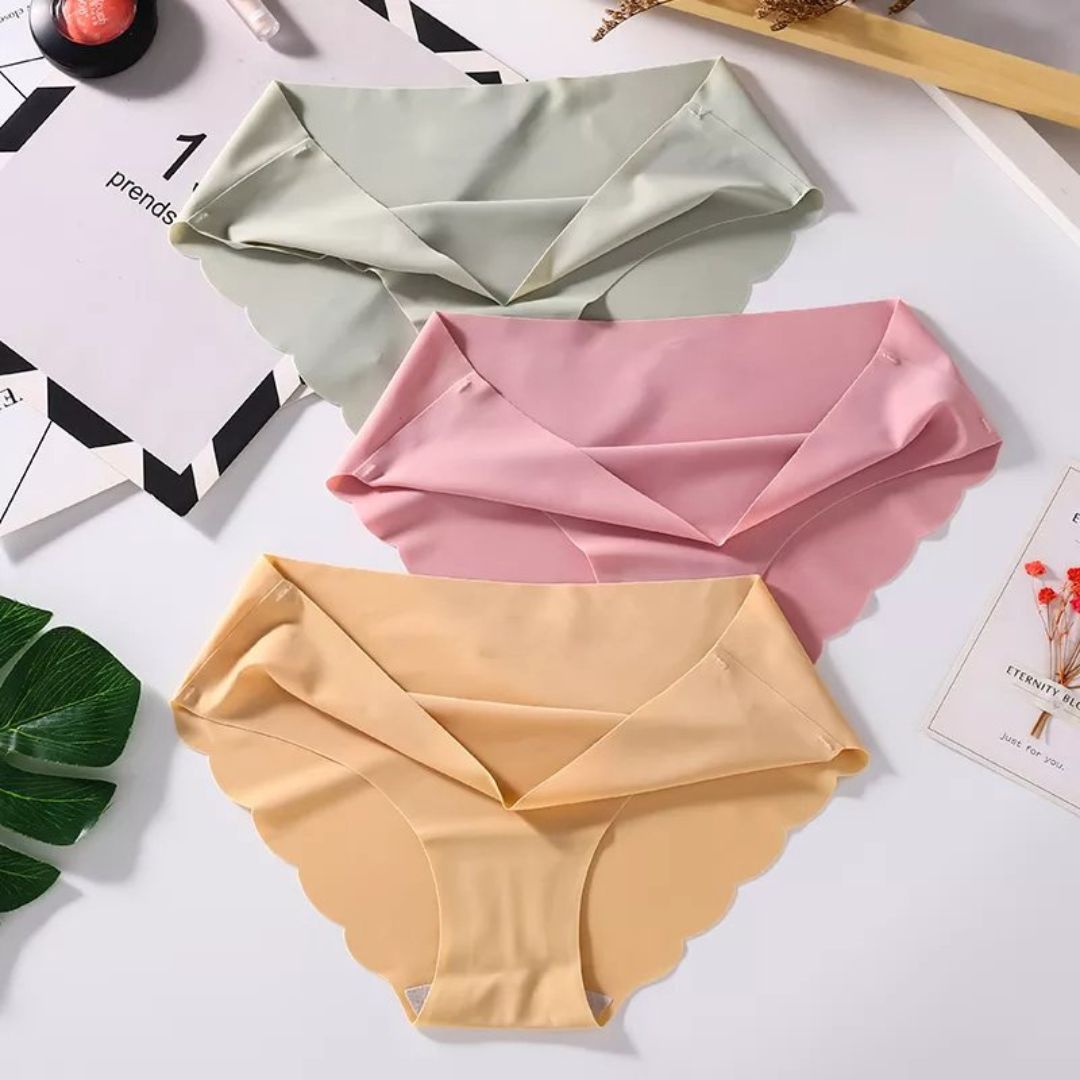 Bragas onduladas sin costuras de cintura media